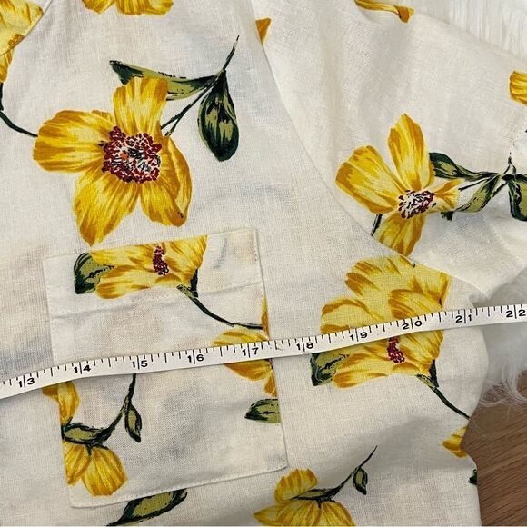 Van Heusen Floral Linen Popover Shirt M - Picture 7 of 7
